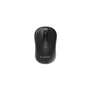 Gembird MUSW2-4B-01 divu režīmu bezvadu pele (2.4 GHz + Bluetooth 5.0) ar 1600 DPI optisko sensoru, 4 pogām, abpusēju dizainu, melna