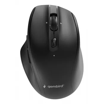 Gembird MUSW2-6B-02 Divu režīmu bezvadu pele (2.4G + BT), 2400 DPI, 6 pogu, Melna