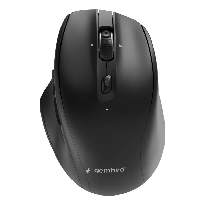 Gembird MUSW2-6B-02 Divu režīmu bezvadu pele (2.4G + BT), 2400 DPI, 6 pogu, Melna