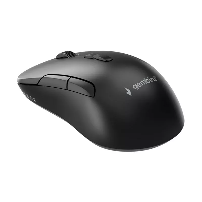 Gembird MUSW2-7B-01 Divrežīmu bezvadu pele (2.4G + Bluetooth), 1600 DPI, 7 pogu, melna