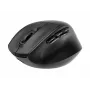 Gembird MUSW3-9B-01 trīsrežīmu bezvadu ergonomiska pele (2.4 GHz + Bluetooth + USB-C), 2400 DPI, 9 pogas, melna