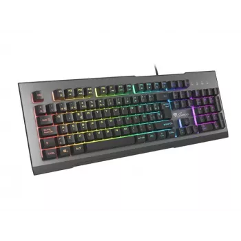 GENESIS Rhod 500 RGB spēļu tastatūra - membrānas, spāņu QWERTY, melna/pelēka
