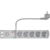 GETFORT 5 ligzdu pārsprieguma aizsargs ar 2 USB uzlādes portiem, 5 m kabelis, pelēks