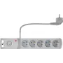 GETFORT 5 ligzdu pārsprieguma aizsargs ar 2 USB uzlādes portiem, 5 m kabelis, pelēks
