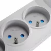 GETFORT 5P-3M-G-USB 5 kontaktu pārsprieguma aizsargs ar 2 USB portiem, 3 m kabelis, pelēks
