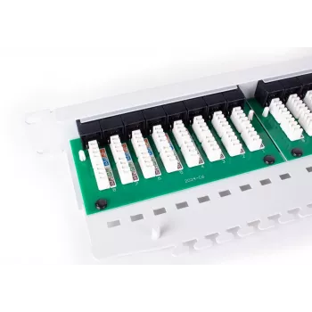 GETFORT Cat.6 UTP Patch Panel 24 Porti 1U Pelēks PGF-6UTP24-B5-G