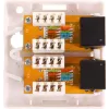 GETFORT GF-2G5EUTP virsmas montāžas dubultā RJ45 Cat.5e UTP tīkla kontaktligzda, balta