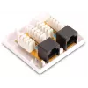GETFORT GF-2G5EUTP virsmas montāžas dubultā RJ45 Cat.5e UTP tīkla kontaktligzda, balta