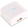 GETFORT GF-2G5EUTP virsmas montāžas dubultā RJ45 Cat.5e UTP tīkla kontaktligzda, balta