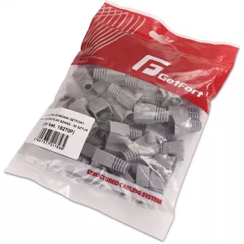 GETFORT GF-OS-RJ45-50 Pelēkie RJ45 savienotāju aizsargvāciņi, 50 gab. komplekts, stiepes atslogošana Ethernet kabeļiem