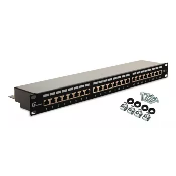 GETFORT PGF-6FTP24-B6 ielāpu panelis FTP Cat.6 24-portu 19-collu 1U melns