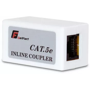 GETFORT RJ45 Cat.5e UTP iekšējais savienotājs sievišķais-sievišķais (melns)