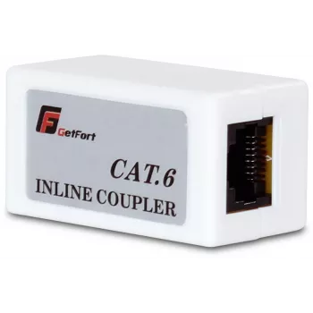 GETFORT RJ45 Cat.6 UTP inline savienotājs sieviešu uz sieviešu melns