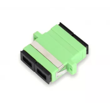 GETFORT SC/APC Duplex Fiber Optic Adapter, Single-mode, Green, Flanged Panel Mount