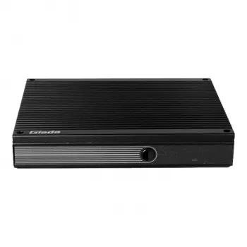 Giada F109D bezventilatoru iebūvētais dators ar Intel Celeron J4125, 8GB RAM, divi GbE, trīs displeji, VESA stiprinājums, melns