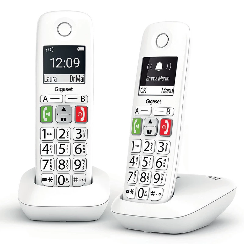 Gigaset E290 bezvadu DECT telefons balts