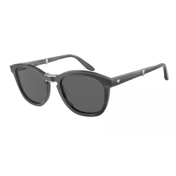Giorgio Armani AR8170-5964B1 Havana Acetāta Kvadrātveida Saulesbrilles ar Zilas Gradienta Lēcām