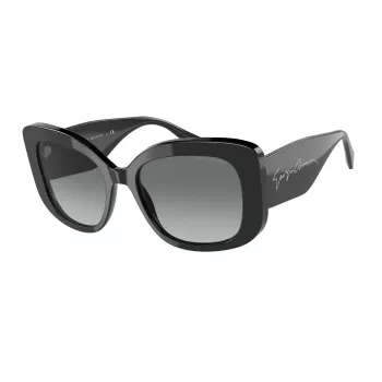 GIORGIO ARMANI SAULESBRĪLES AR8150-500111 Vīriešu Melns Acetāta Rāmis Pelēkas Polikarbonāta Lēcas 53/18/140 mm