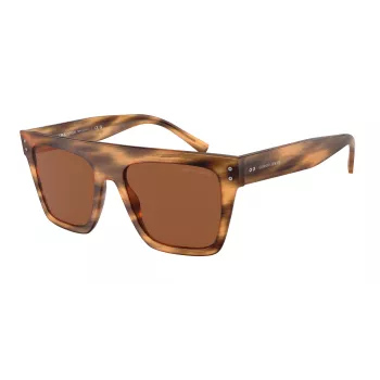 GIORGIO ARMANI SAULESBRILLES AR8177-592173 Unisex Havana Brūns Kvadrātveida Acetāts 52/20/140 mm