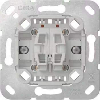 Gira 312800 2-polu pārslēga spiedpogas ieliktnis, 10A 250V AC, skrūvju spailes, iegremdējamā montāža
