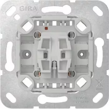 GIRA 381600 pārslēga slēdža ievietne, 1-polāra, 10 A, 250 V AC, iedziļinātā montāža, bez fiksācijas ķepiņām, System 55