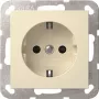 GIRA 445301 SCHUKO kontaktligzda ar aizsargvāciņu, System 55, krēmkrāsa
