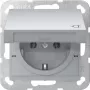 GIRA 445426 SCHUKO kontaktligzda System 55, alumīnija, ar vāciņu, 16 A, 250 V, IP44