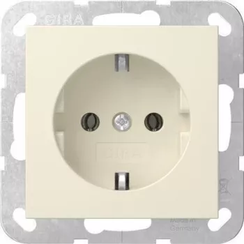 Gira 446601 SCHUKO kontaktligzda, iekšējai montāžai, bez spailēm, System 55, krēmbalta, spīdīga