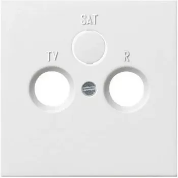 Gira TV, radio un SAT kontaktligzdas pārsega plāksne, Flächenschalter dizains, tīri balta 0869112