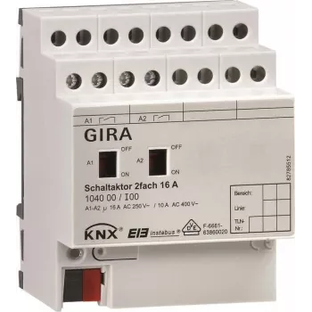 GIRA KNX komutācijas aktuatore ar 2 kanāliem 16A DIN sliedei 104000