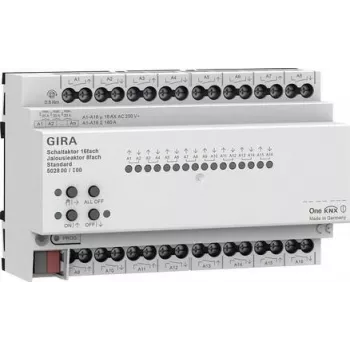 Gira KNX komutācijas un žalūziju/ruļļu aktuators 16/8-kārtīgs 16 A REG Plus ar KNX Secure 502800