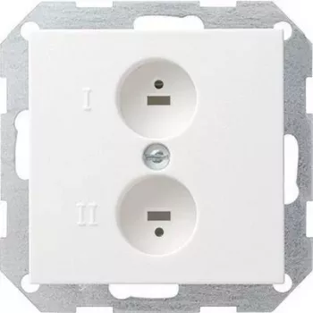 Gira skaļruņu rozetes ieliktnis System 55, Standard 55, E2, Event, Event Klar, Event Opak, Esprit, ClassiX tīri balts (040203)