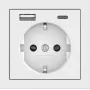 Gira SCHUKO kontaktligzda ar USB barošanas bloku, 2x USB-A 5V 2.1A, iedziļinātā montāža, tīri balta spīdīga 245970