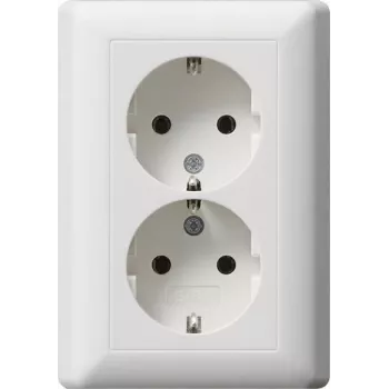 Gira Standard 55 dubultā SCHUKO kontaktligzda tīri baltā matētā (078804)