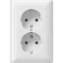 Gira Standard 55 dubultā SCHUKO kontaktligzda, tīri balta, ar push-in spailēm, bez spīlēm 078803