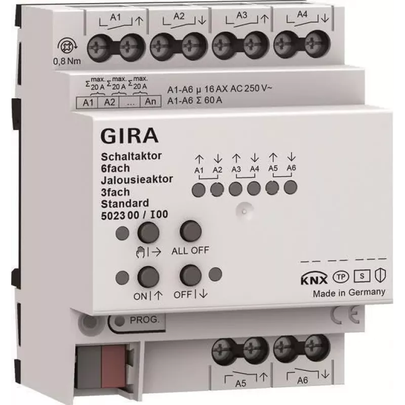 Gira Switch & Blind Actuator 6f/3f 16 A 502300