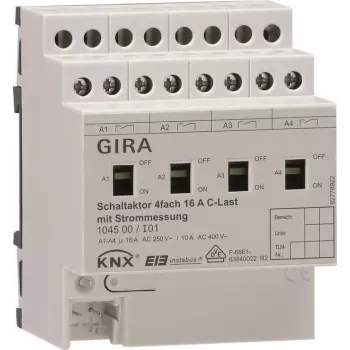 GIRA Komutācijas aktulators 4-kanālu DIN sliedes KNX/EIB 16A C-slodze 104500