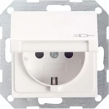 Gira System 55 Schuko kontaktligzdas ieliktnis, tīri balts spīdīgs, 16 A, 250 V, skrūvju spailes, iedziļinātā montāža 045403