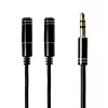 Gizzu 3-Pole Audio sadalītāja kabelis - melns