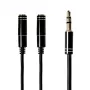 Gizzu 3-Pole Audio sadalītāja kabelis - melns