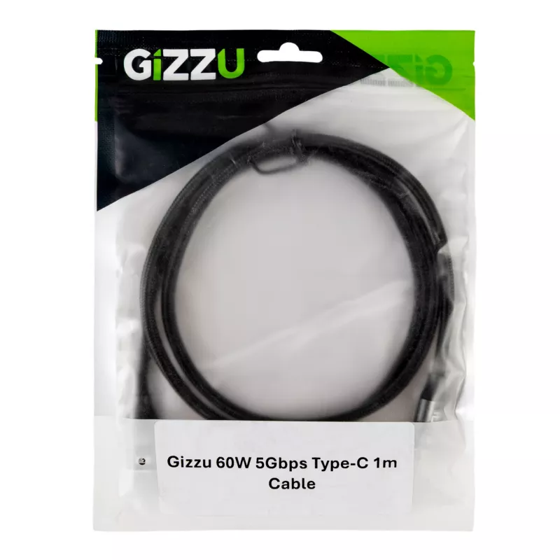 GIZZU 60W 5Gbps Type-C 1m kabelis