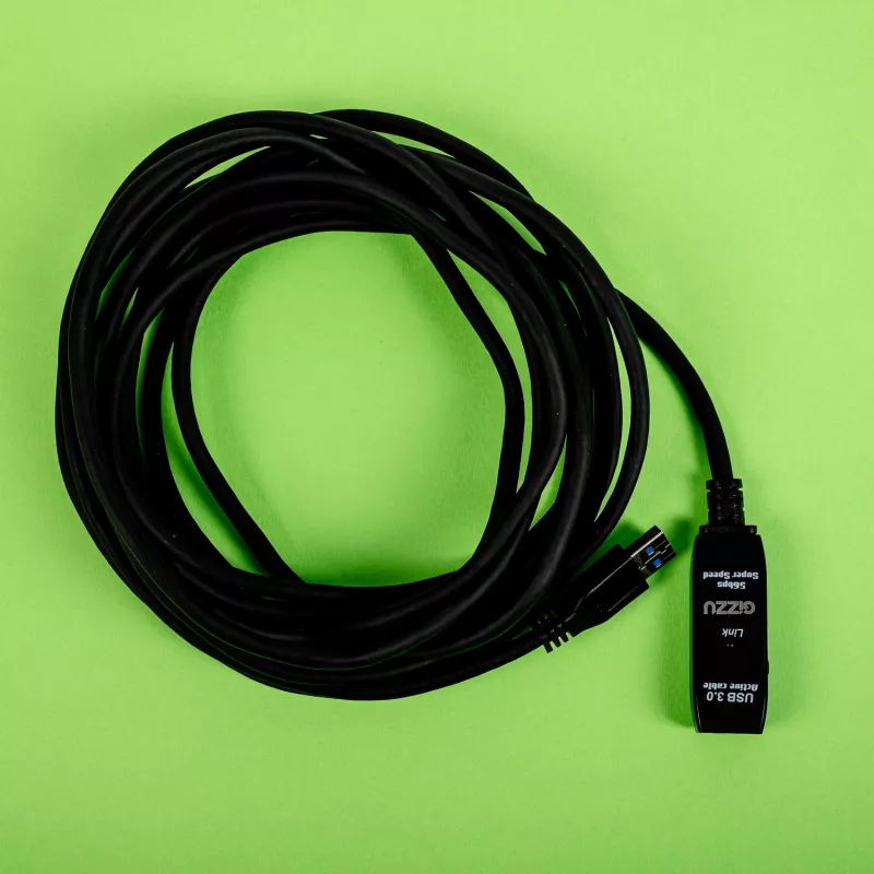 Gizzu USB 3.0 aktīvais pagarinātājkabelis 5m - Melns