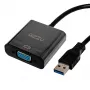 Gizzu USB 3.0 uz VGA adapteris – Full HD 1080p ārējais video pārveidotājs, USB-A vīriešu uz VGA sieviešu, barošana no USB, melns
