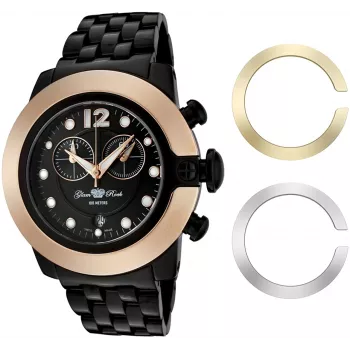 Pulkstenis GLAM ROCK GR32183 vīriešu Šveices kvarcs 44mm melns silikons