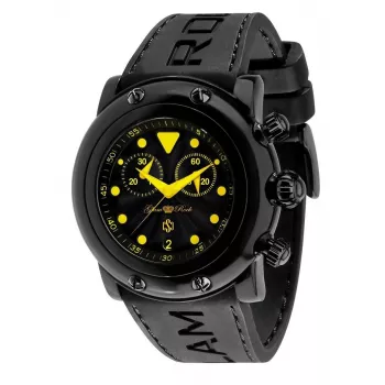 GLAM ROCK GR61112 Sieviešu Hronogrāfa Pulkstenis 46mm Melns Silikons