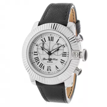GLAM ROCK GR32107 44mm Šveices kvarca hronogrāfa sieviešu pulkstenis, balts silikons