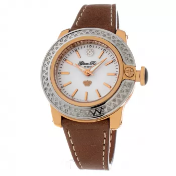 GLAM ROCK Sieviešu Pulkstenis GR31007D 40mm Swiss Quartz Nerūsējošais Tērauds Balts Mother of Pearl Ciparnīca Balta Ādas Siksniņa