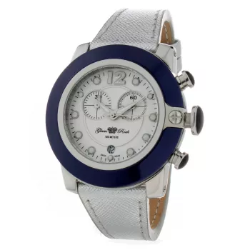 GLAM ROCK Women's Watch GR32116 (44mm) - Swiss Quartz, Stainless Steel, Black Silicone Strap