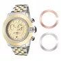 GLAM ROCK Sieviešu Pulkstenis GR32159 (44mm) - Šveices kvarcs, balts perlamutra ciparnīca, silikona siksniņa