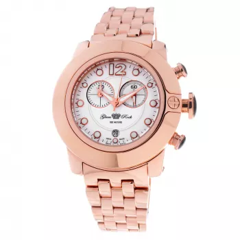 GLAM ROCK Sieviešu Pulkstenis GR32180 44mm Swiss Quartz Chronograph Balts Silikons